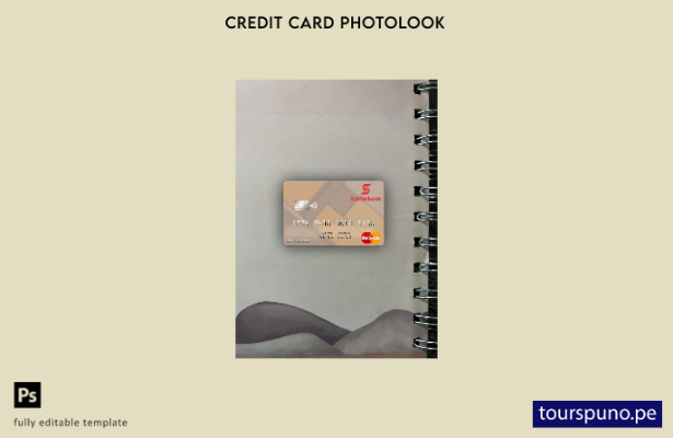 listo para imprimir plantilla frontal de fotolook de tarjeta mastercard Scotiaba